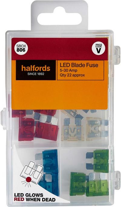 Halfords Assorted LED Blade Fuses (SBOX806) Halfords Assorted LED Blade Fuses (SBOX806)