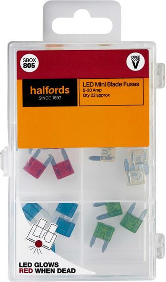Halfords Assorted Led Mini Blade Fuses (SBOX805)