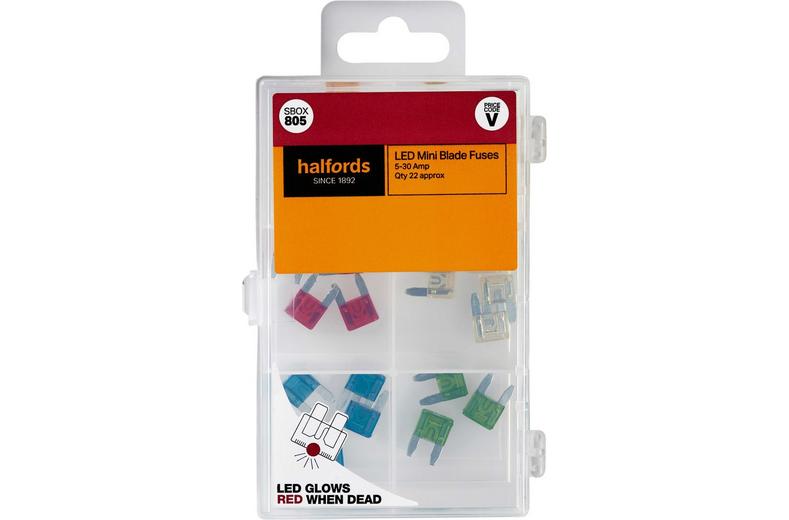 Halfords Assorted Led Mini Blade Fuses (SBOX805) Halfords Assorted Led Mini Blade Fuses (SBOX805)