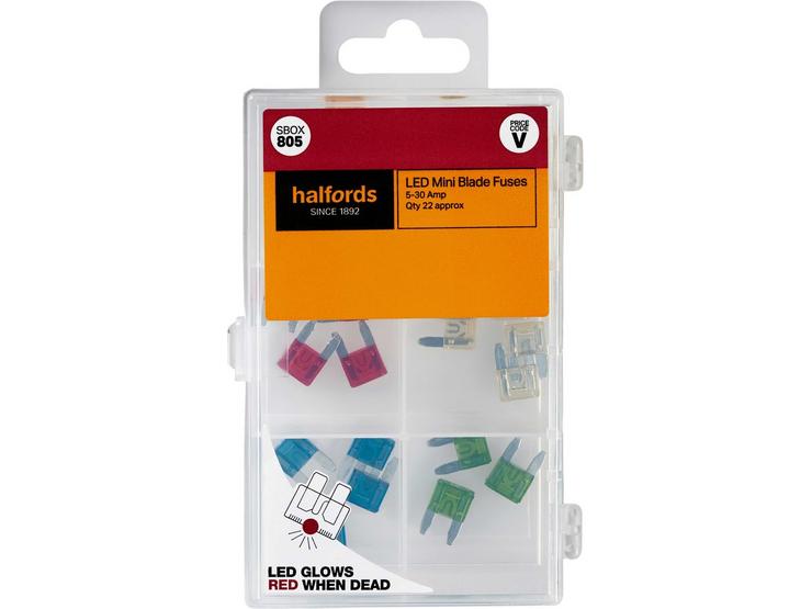 Halfords Assorted Led Mini Blade Fuses (SBOX805)