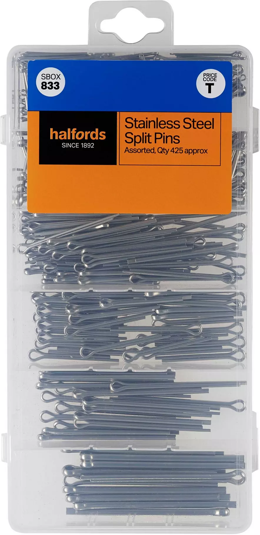Halfords Assorted Stainless Steel Split Pins (SBOX833) | Halfords UK