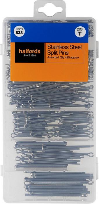 Halfords Assorted Stainless Steel Split Pins (SBOX833)