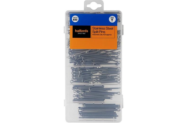 Halfords Assorted Stainless Steel Split Pins (SBOX833) Halfords Assorted Stainless Steel Split Pins (SBOX833)