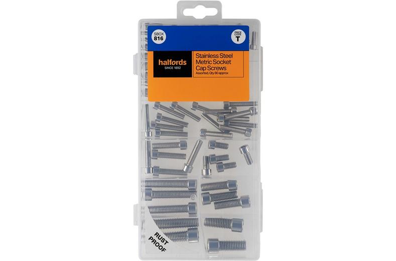 Halfords Assorted Stainless Steel Socket Cap Screws (SBOX816) Halfords Assorted Stainless Steel Socket Cap Screws (SBOX816)