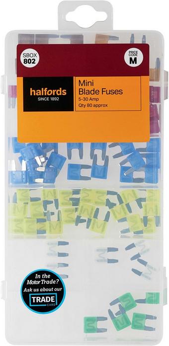 Halfords Assorted Mini Blade Fuses SBOX802