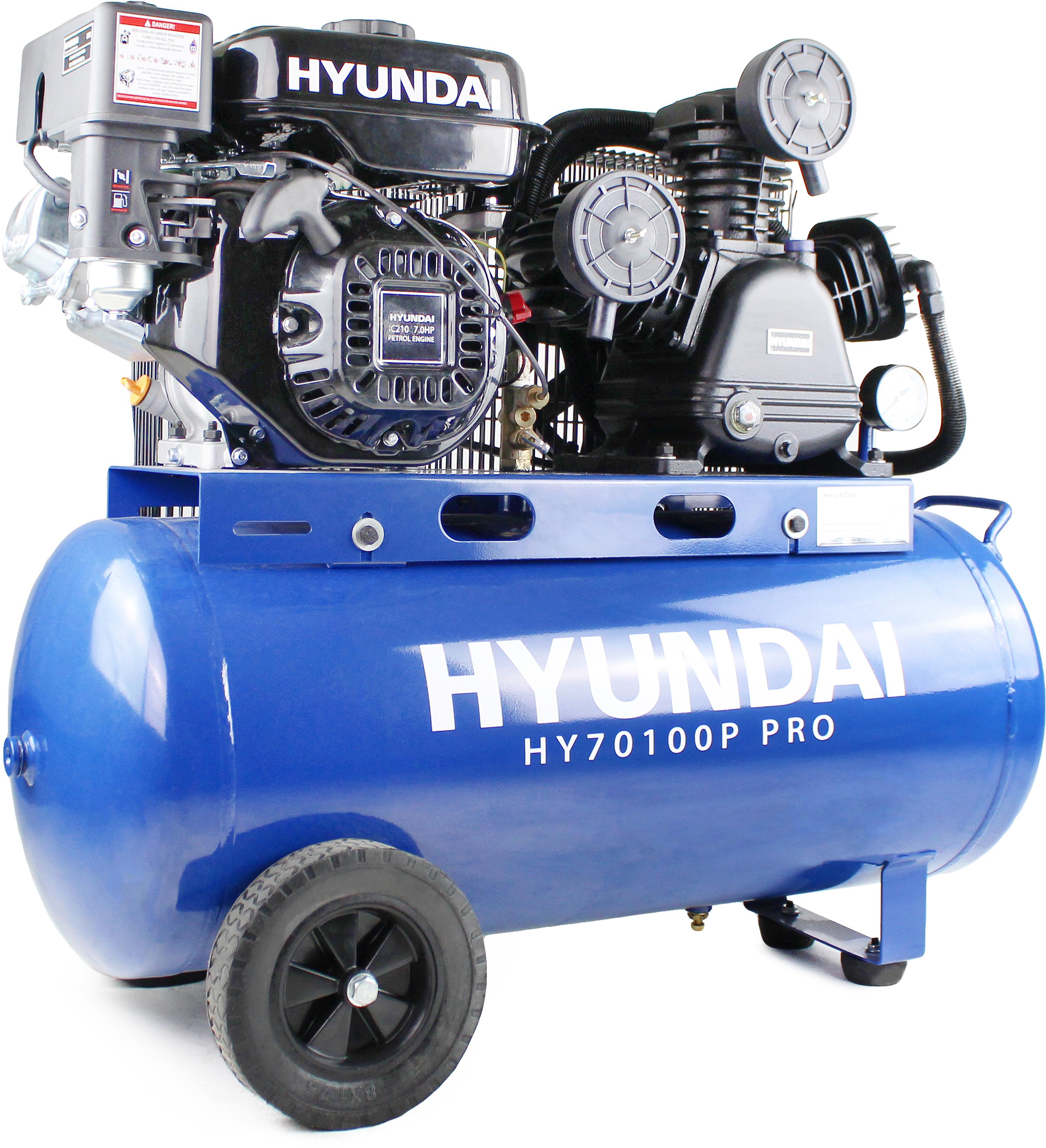 Hyundai 90L Air Compressor, Petrol, 7hp Halfords UK