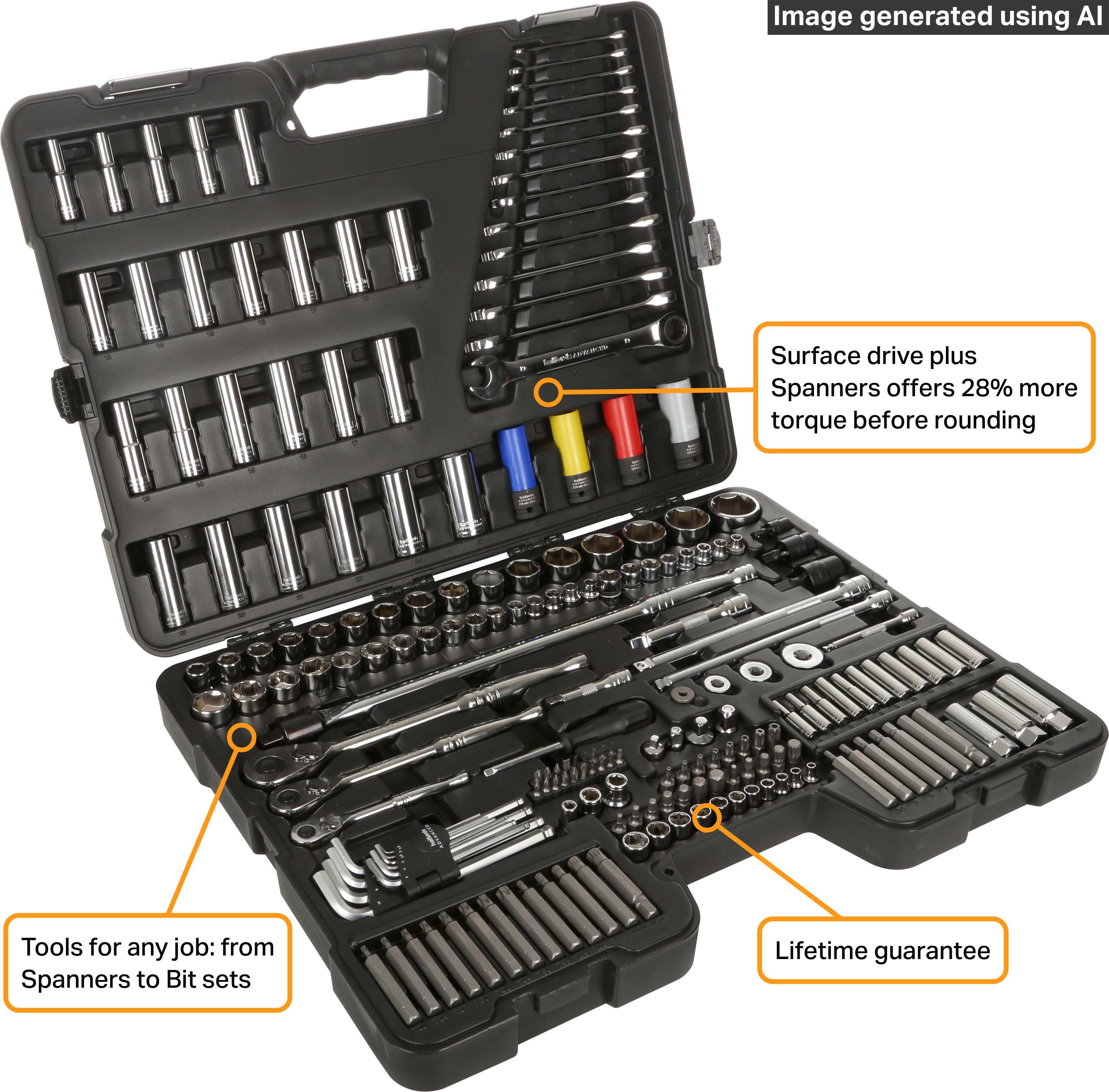 Halfords Advanced 200 Piece Socket and Ratchet Spanner Set