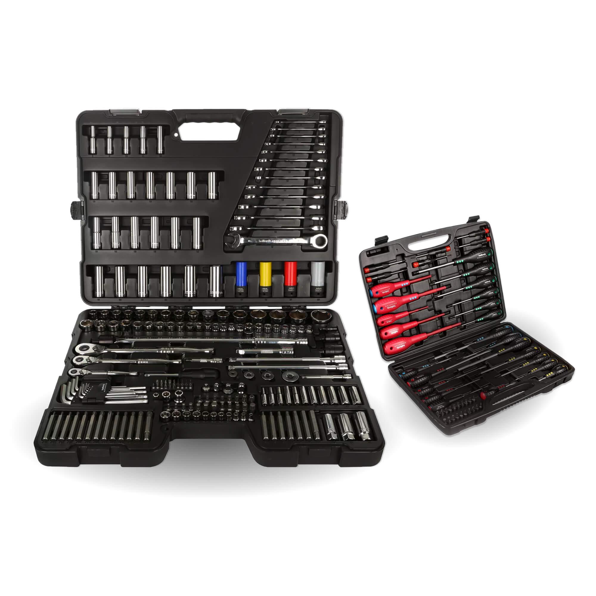 Halfords Advanced 200 Piece Socket and Ratchet Spanner Set & 50pc Screwdriver Set Bundle