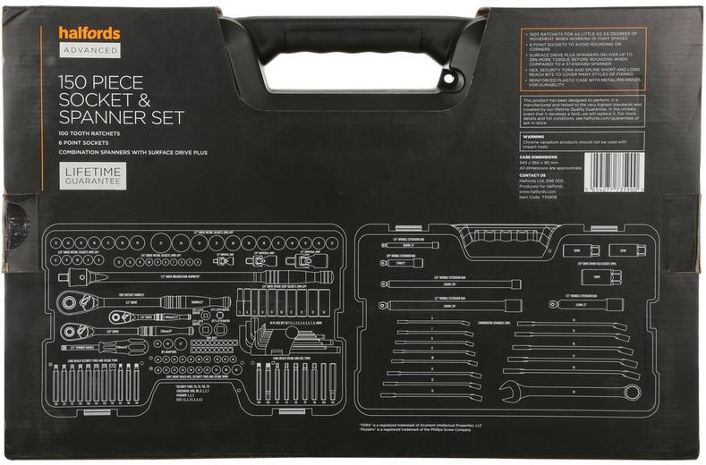 Halfords Advanced 150 Pc Socket & Spanner Set Halfords Advanced 150 Pc Socket & Spanner Set