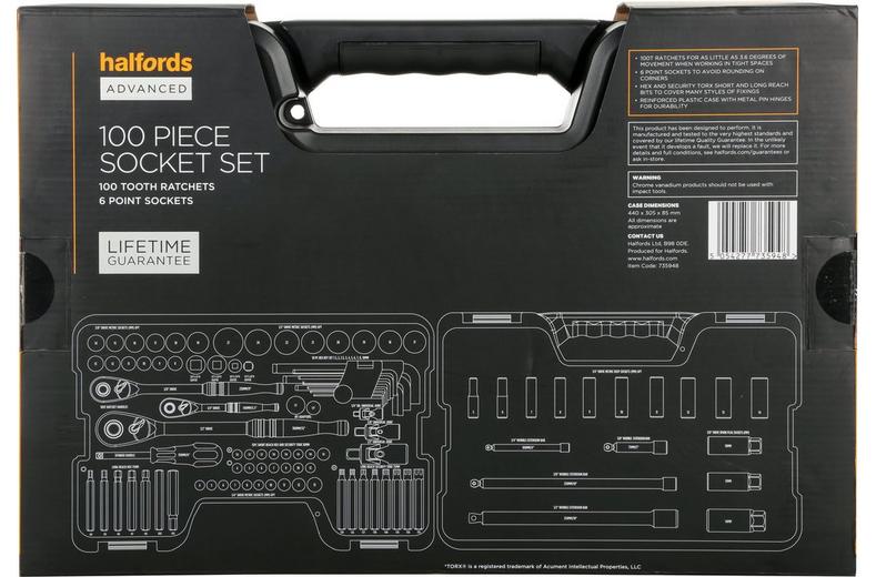 Halfords Advanced 100 Pc Socket Set Halfords Advanced 100 Pc Socket Set