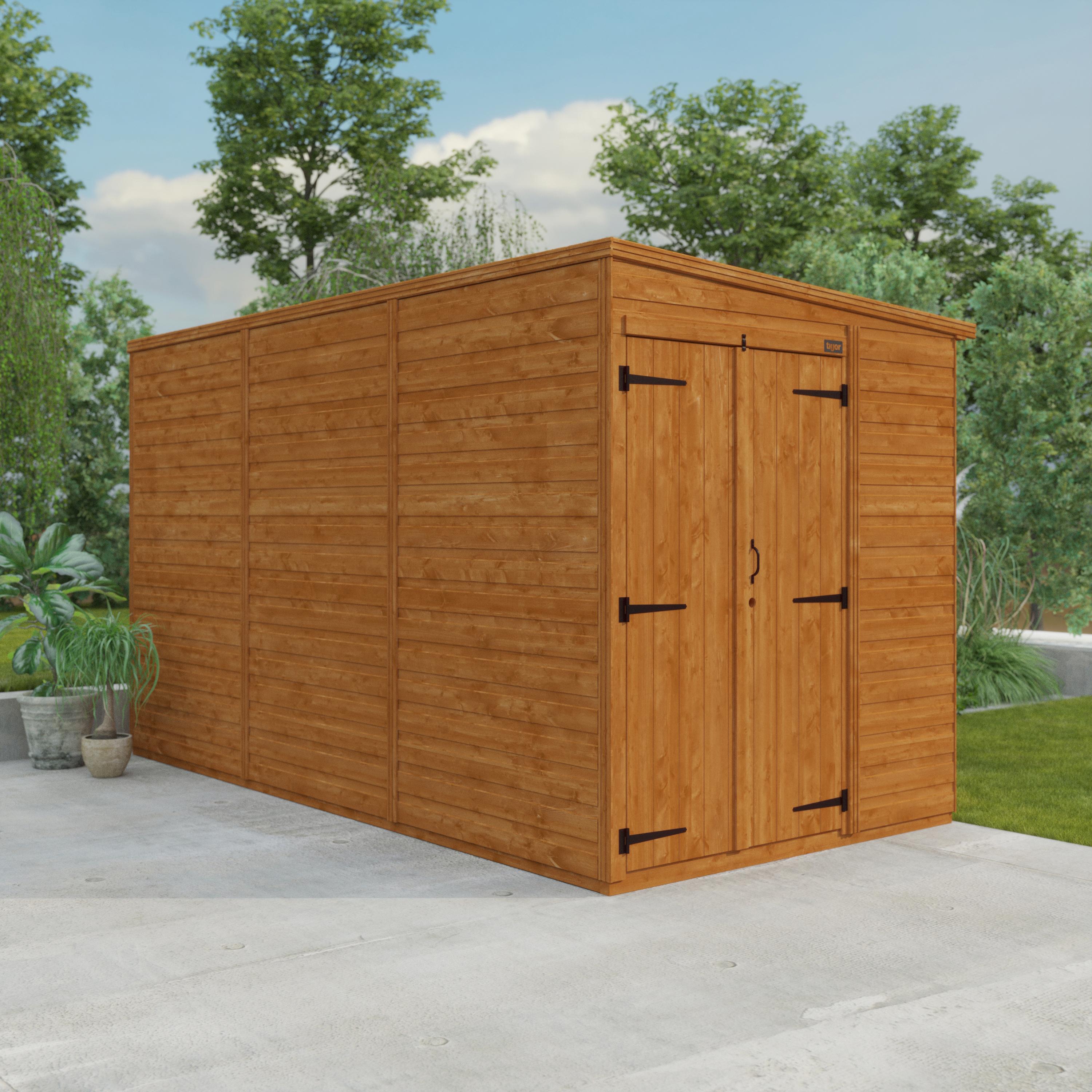 TigerFlex Shiplap Pent Windowless Double Door Shed 4x6