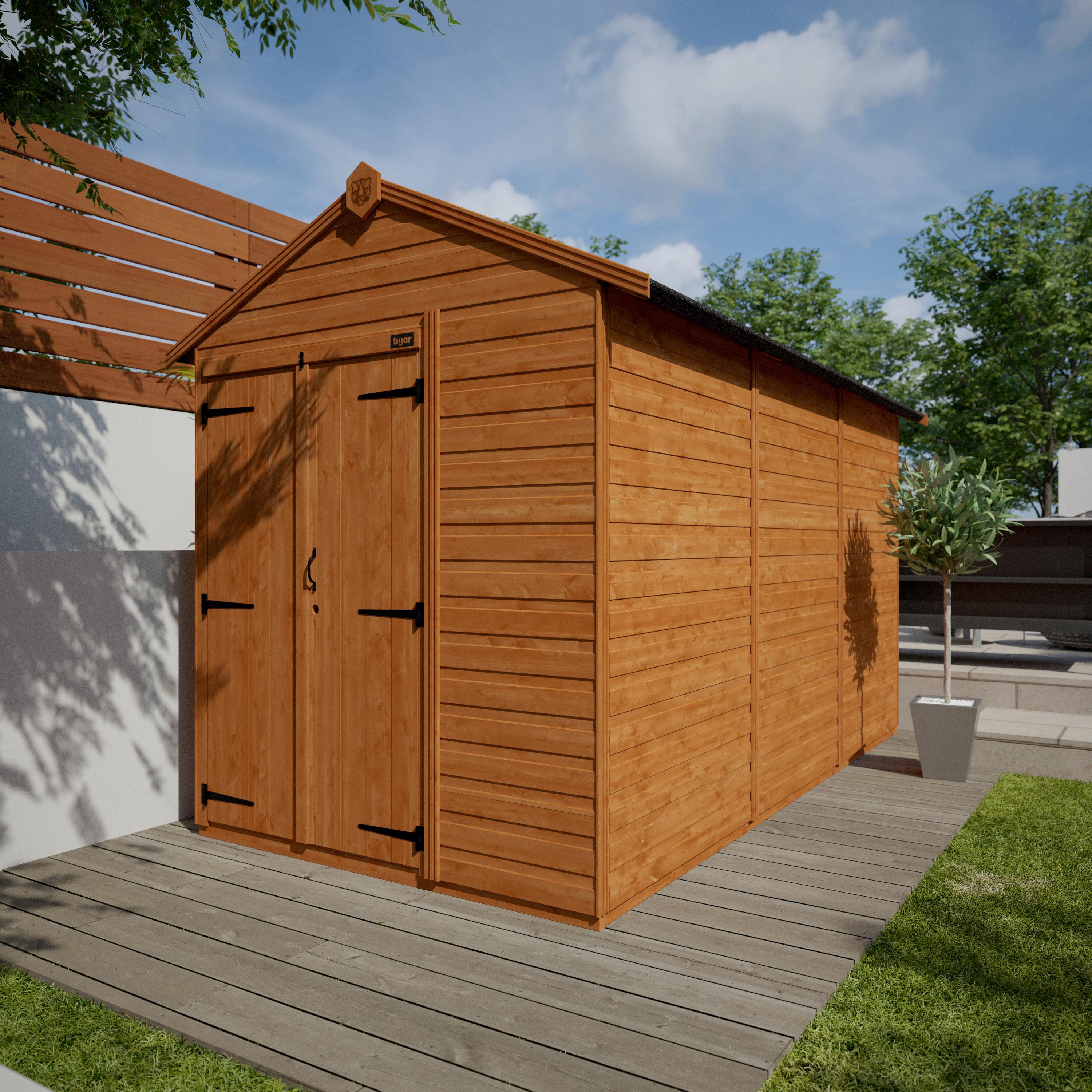TigerFlex Shiplap Apex Windowless Double Door Shed 8x6