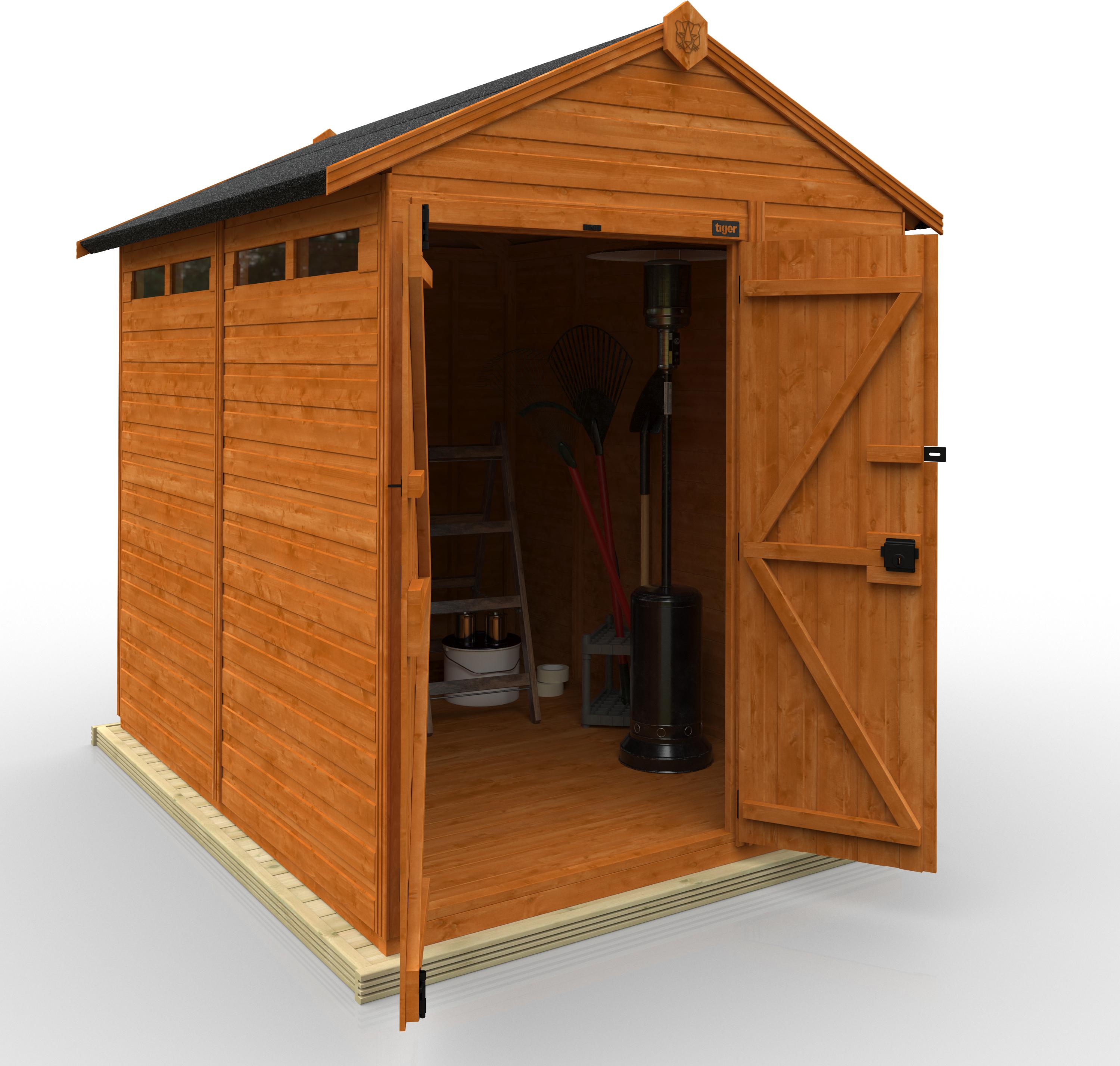TigerFlex Shiplap Apex Security Double Door Shed