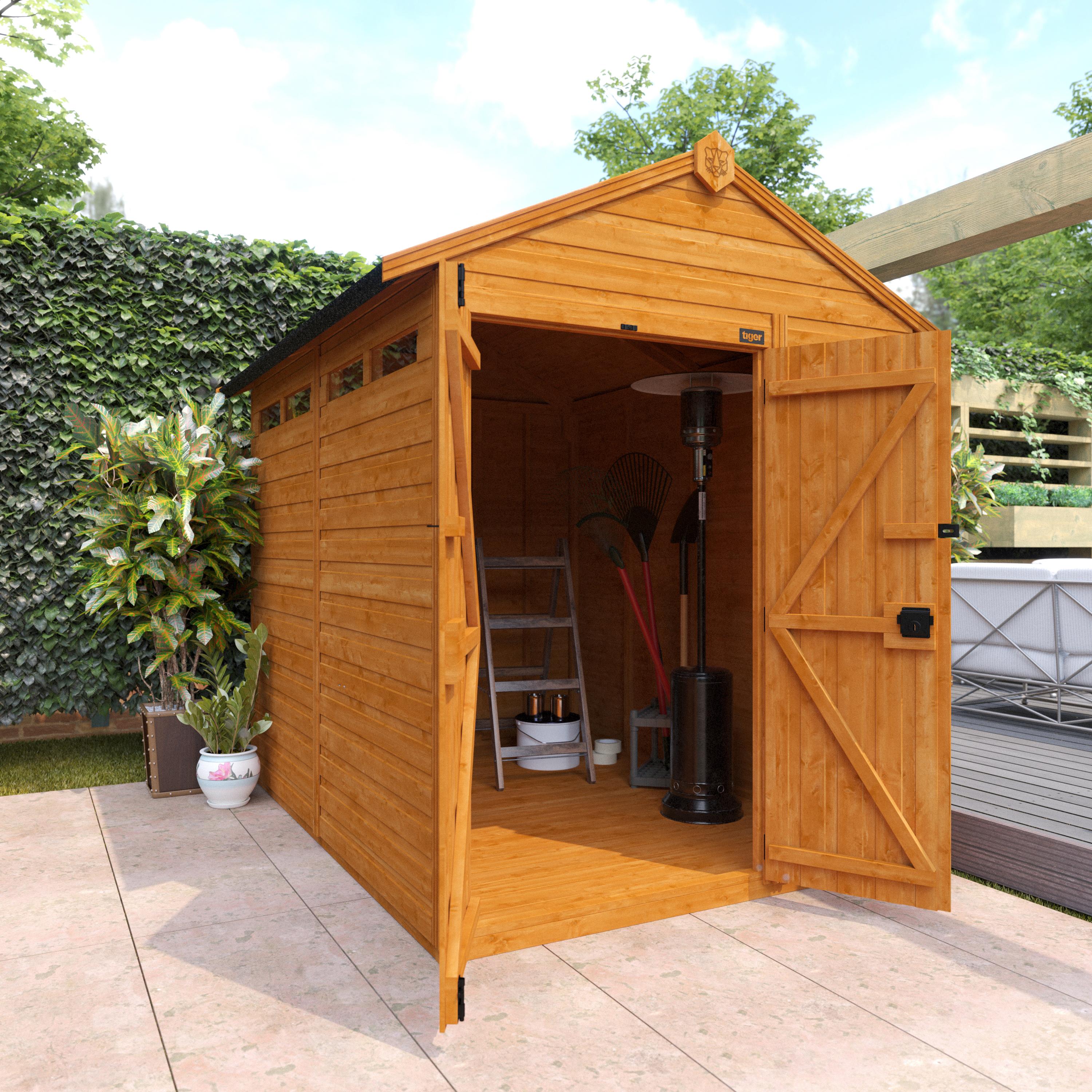 TigerFlex Shiplap Apex Security Double Door Shed