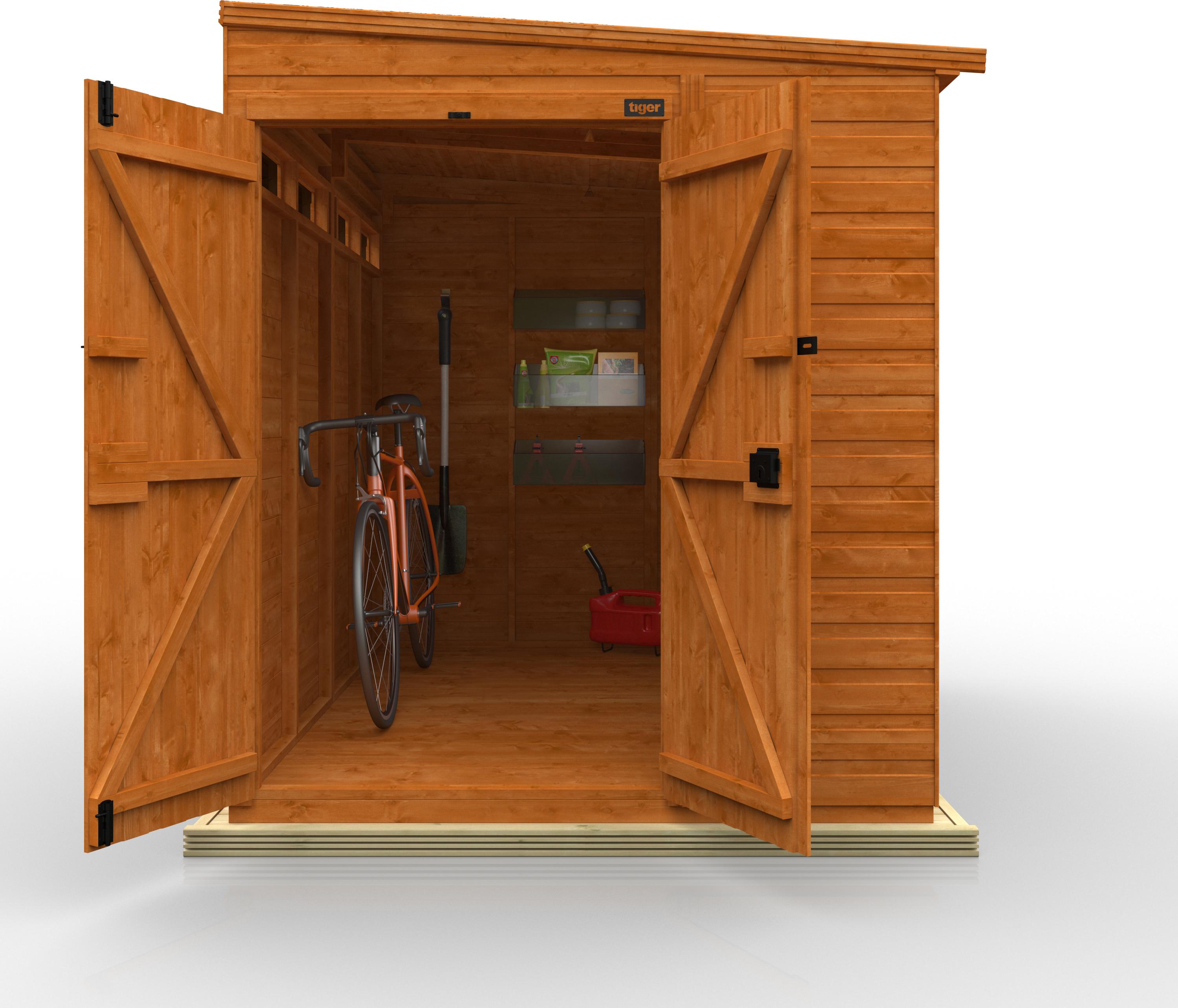 TigerFlex Shiplap Pent Security Double Door Shed