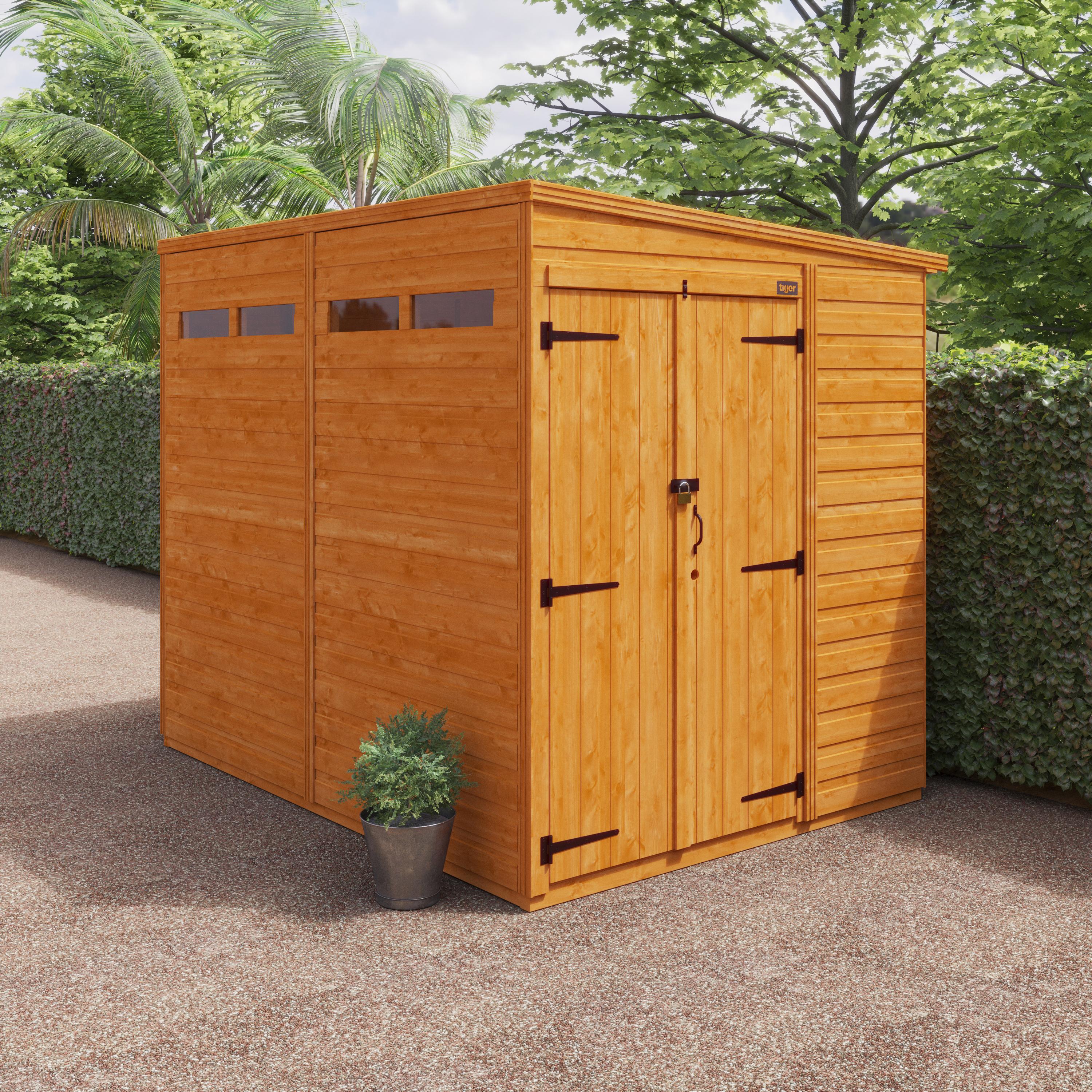 TigerFlex Shiplap Pent Security Double Door Shed