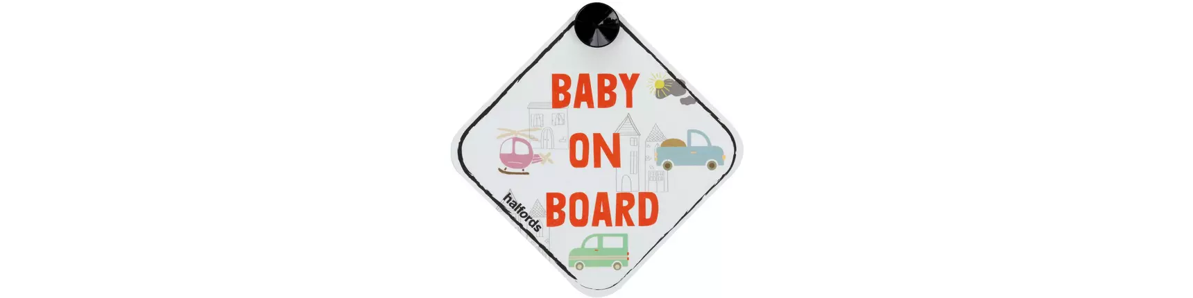 ‘Grandchild On Board’ Car Sign – Yellow & Black Suction Cup Baby On Board Sign By Iwantthatsign.com