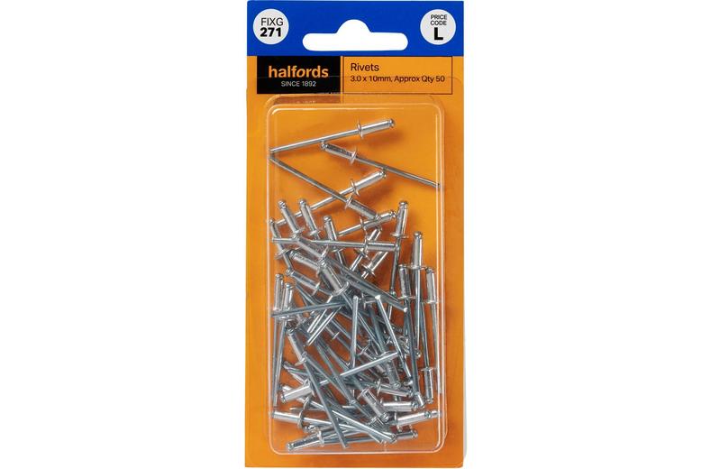Halfords Rivets 3mm x 10mm (FIXG271) Halfords Rivets 3mm x 10mm (FIXG271)