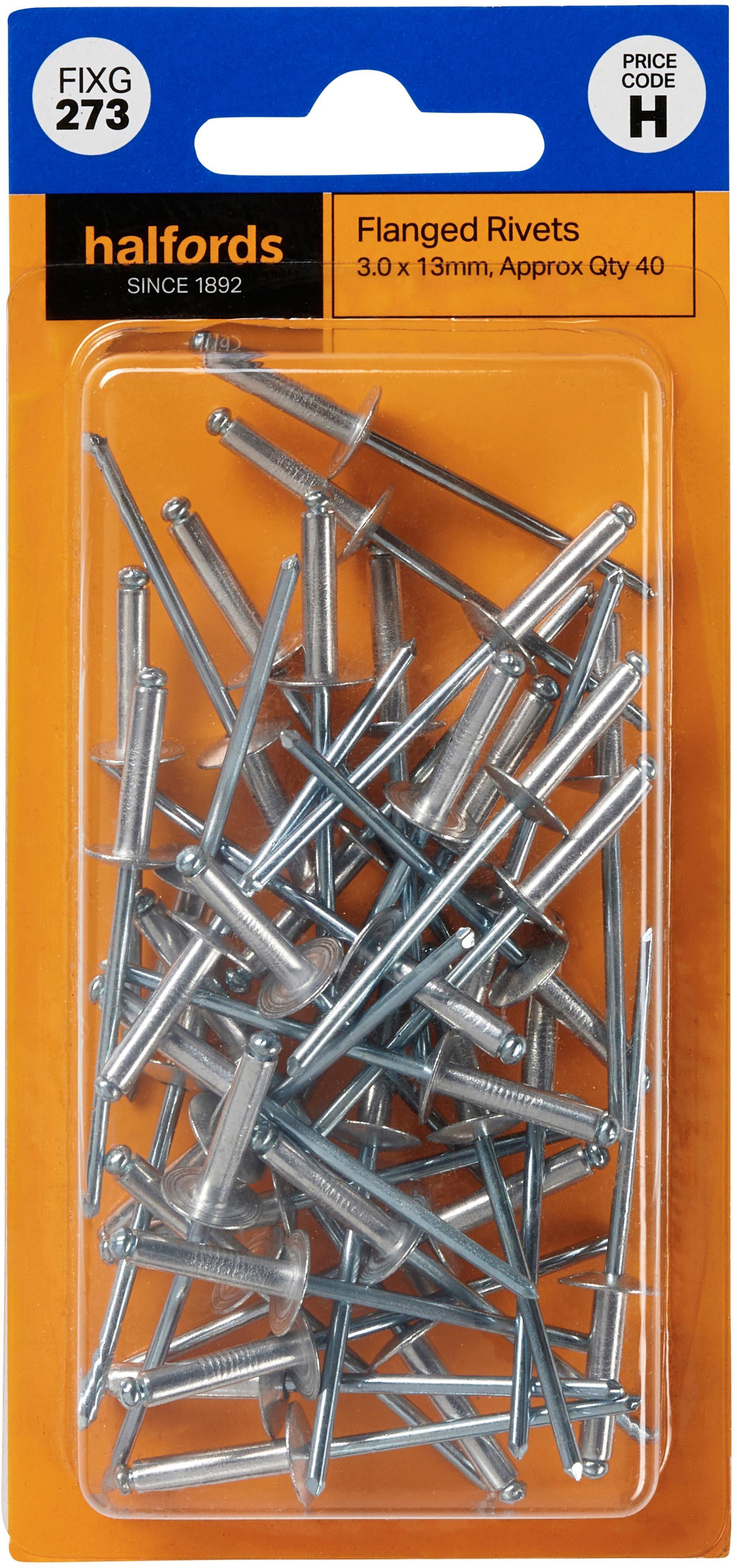 Halfords Rivets Flagged 3mm x 13mm (FIXG273)
