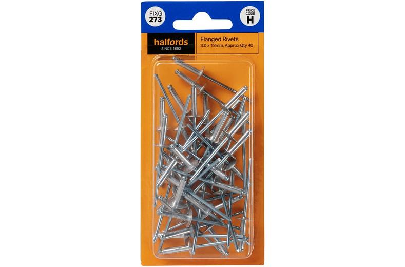 Halfords Rivets Flagged 3mm x 13mm (FIXG273) Halfords Rivets Flagged 3mm x 13mm (FIXG273)