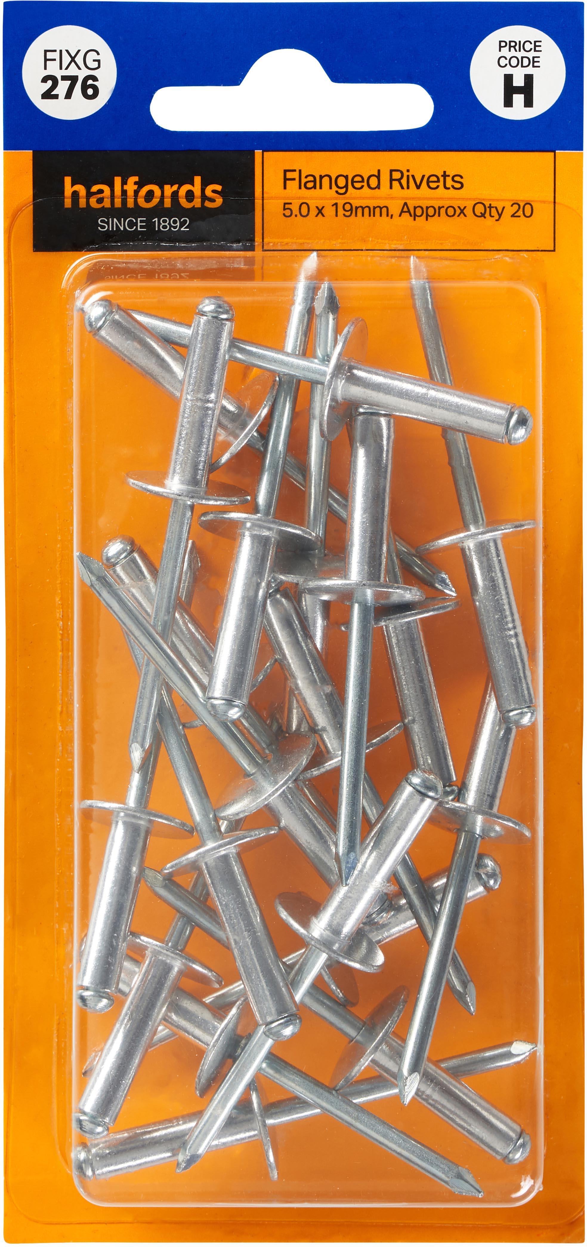 Halfords Rivets Flagged 5mm x 16mm (FIXG276)