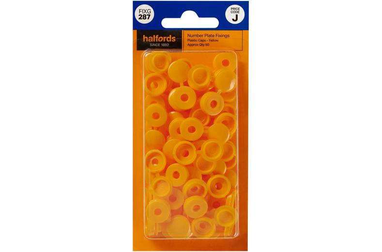 Halfords Number Plate Plastic Caps Yellow (FIXG287) Halfords Number Plate Plastic Caps Yellow (FIXG287)