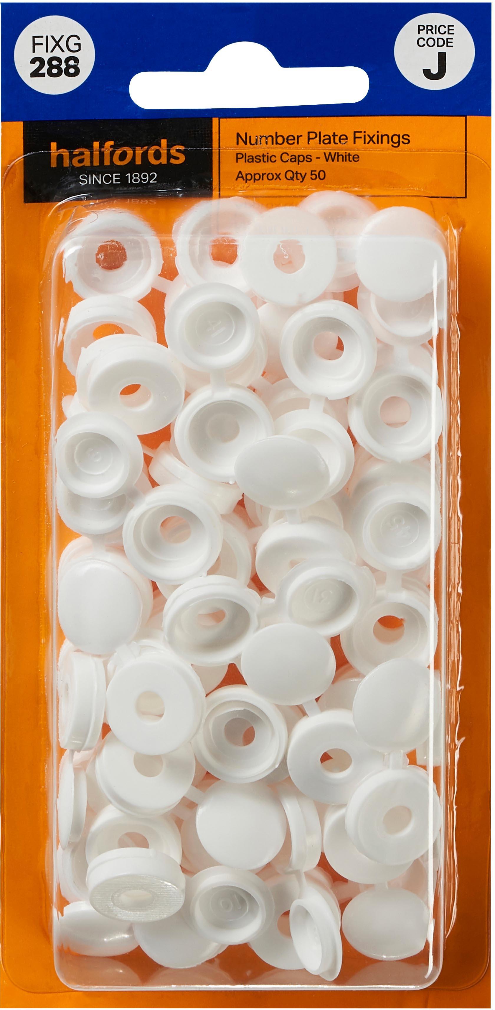 Halfords Number Plate Plastic Caps White (FIXG288)