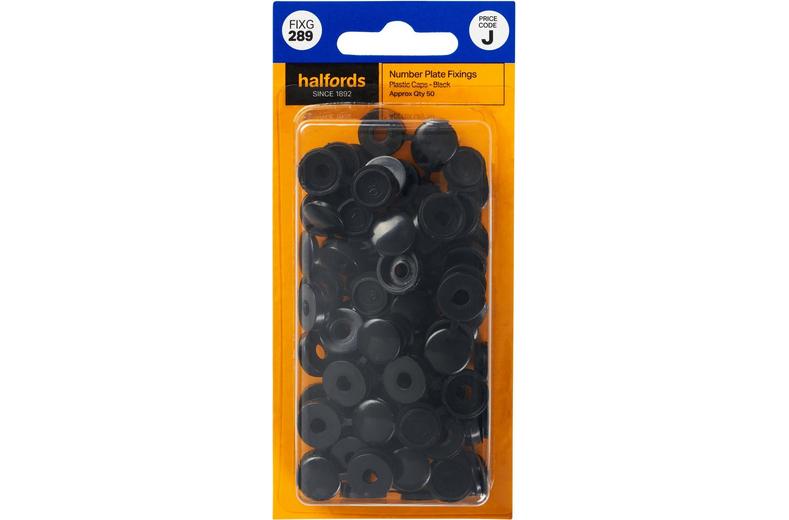 Halfords Number Plate Plastic Caps Black (FIXG289) Halfords Number Plate Plastic Caps Black (FIXG289)
