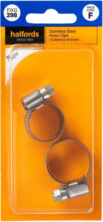 Halfords Stainless Steel Hose Clips 12-20mm & 12-22mm (FIXG298)