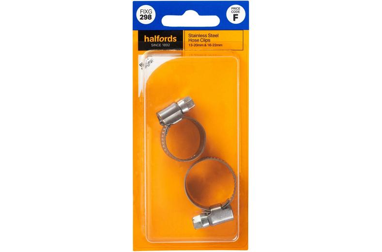 Halfords Stainless Steel Hose Clips 12-20mm & 12-22mm (FIXG298) Halfords Stainless Steel Hose Clips 12-20mm & 12-22mm (FIXG298)