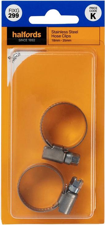 Halfords Stainless Steel Hose Clips 16-27mm (FIXG299)