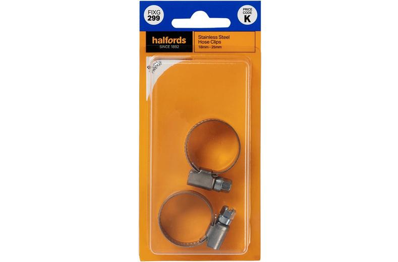 Halfords Stainless Steel Hose Clips 16-27mm (FIXG299) Halfords Stainless Steel Hose Clips 16-27mm (FIXG299)