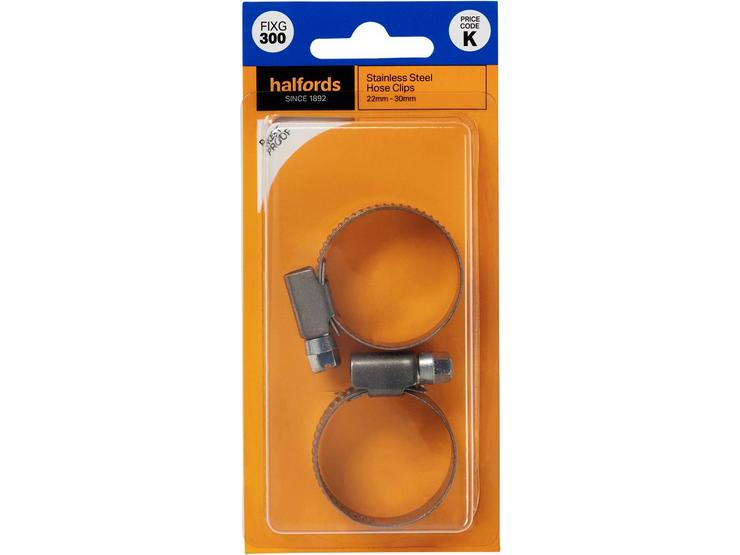 Halfords Stainless Steel Hose Clips 20-32mm (FIXG300)