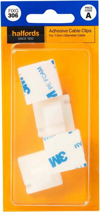 Halfords Adhesive Cable Clips - Large (FIXG306)