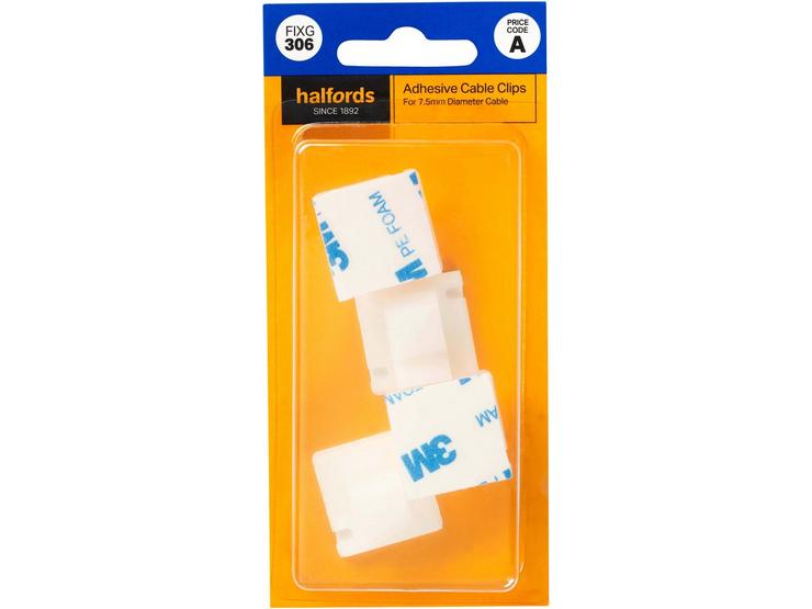 Halfords Adhesive Cable Clips - Large (FIXG306)