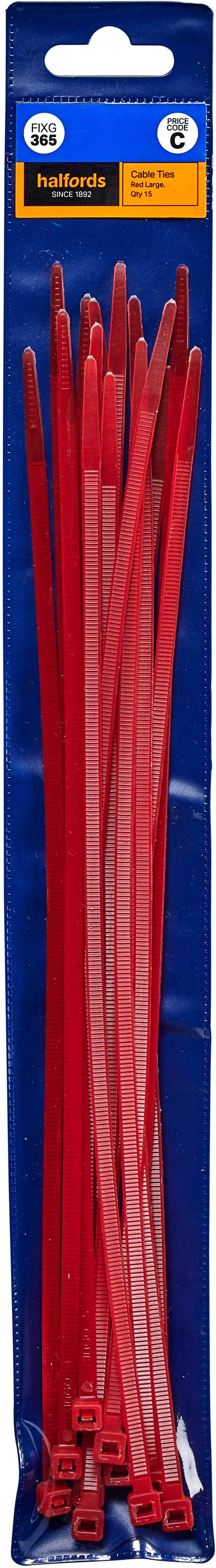 Halfords Cable Ties Red (FIXG365)