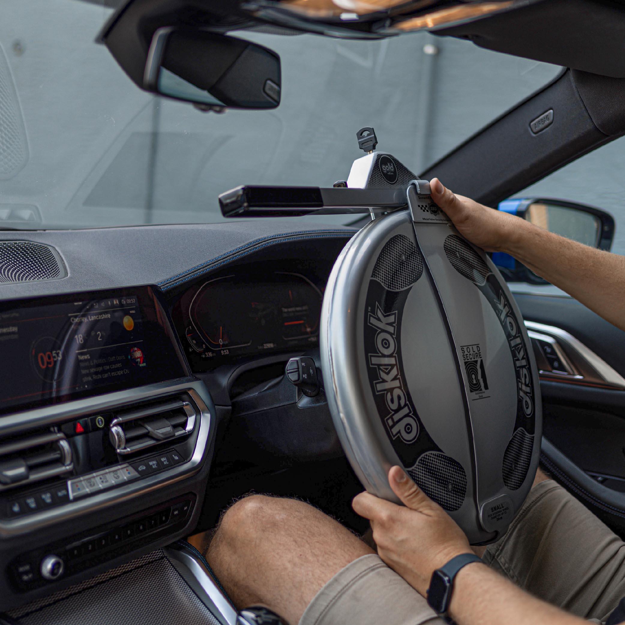 Disklok Gold Edition Steering Lock (Silver) Small