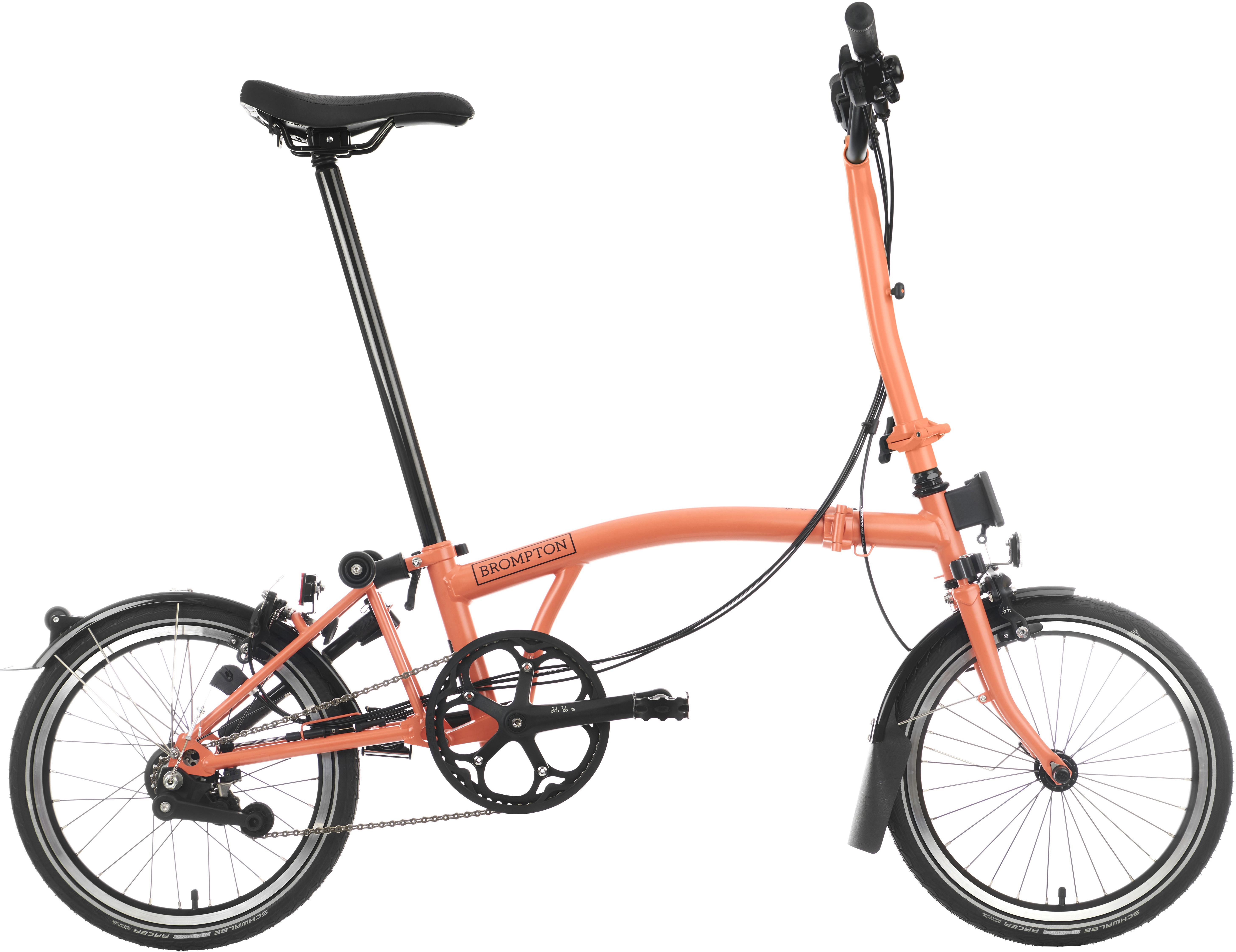 Ex-Display Brompton C Line Explore High Handlebar Folding Bike, Fire Coral - 16" Wheel