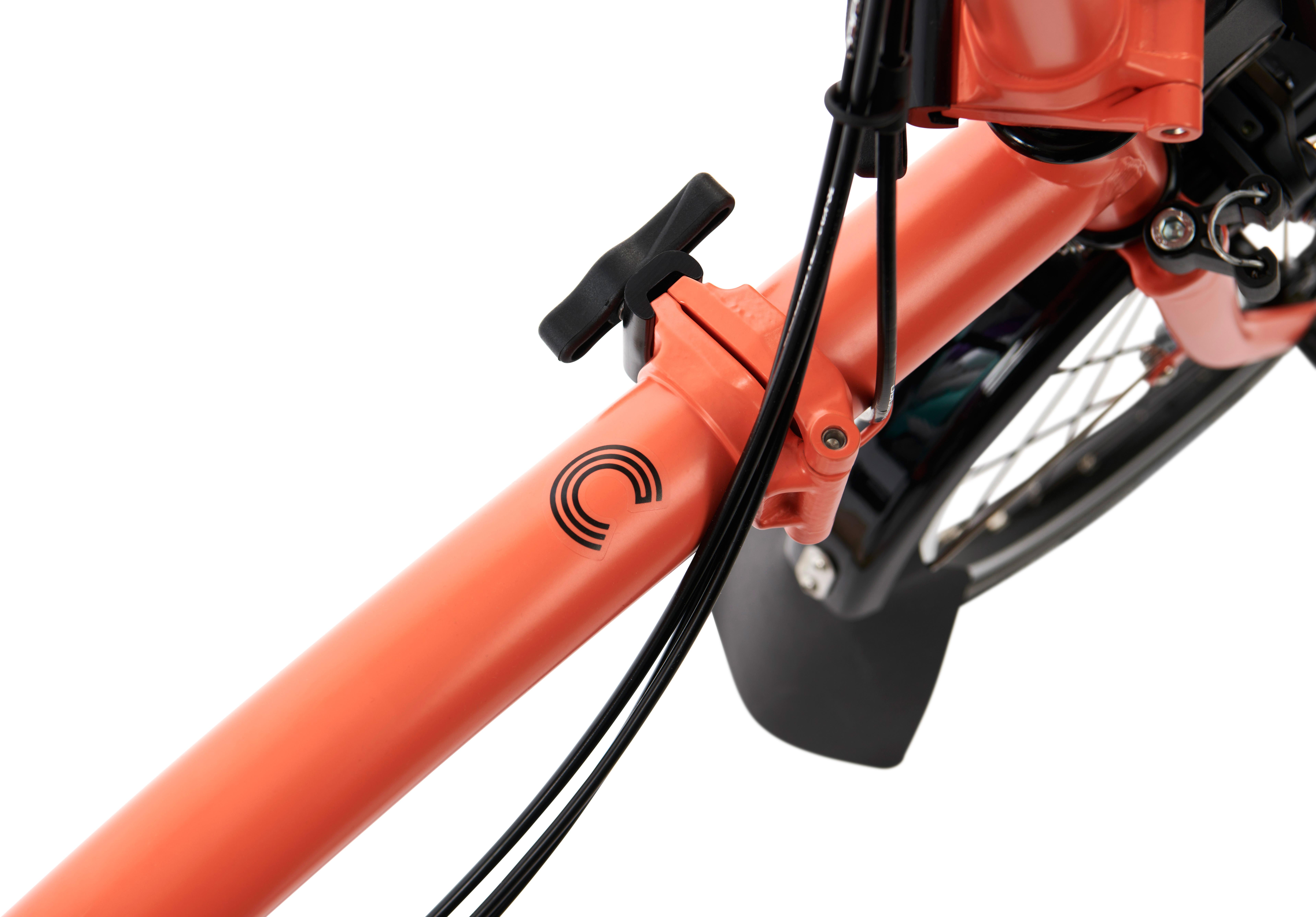 Ex-Display Brompton C Line Explore High Handlebar Folding Bike, Fire Coral - 16" Wheel