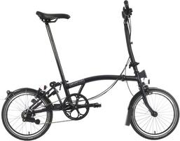 Halfords Brompton C Line Explore High Handlebar Folding Bike - Matt Black - 16 Inch Wheel | Extra 8% off for BC Members