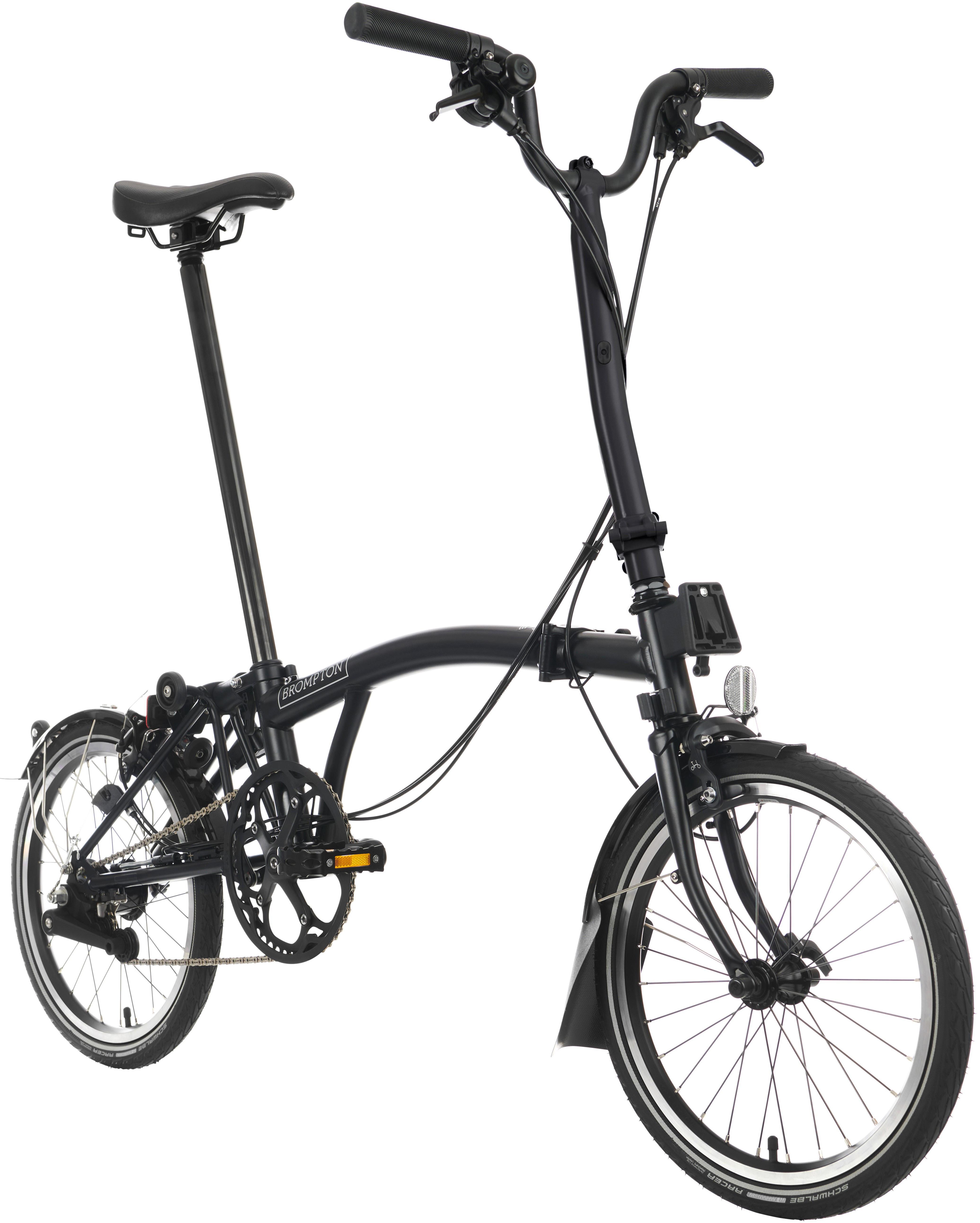 Ex-Display Brompton C Line Explore High Handlebar Folding Bike, Matt Black - 16" Wheel