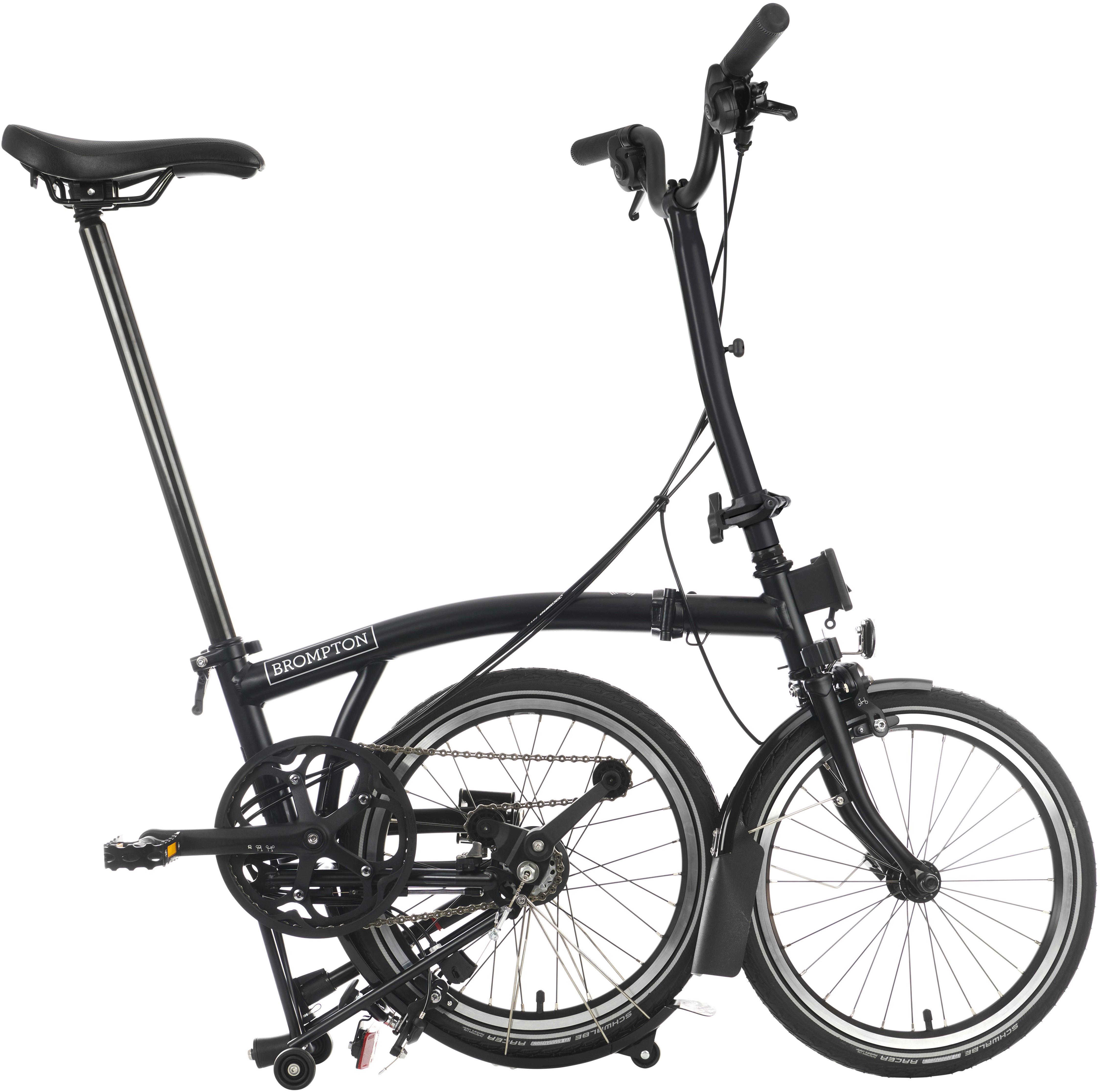 Ex-Display Brompton C Line Explore High Handlebar Folding Bike, Matt Black - 16" Wheel