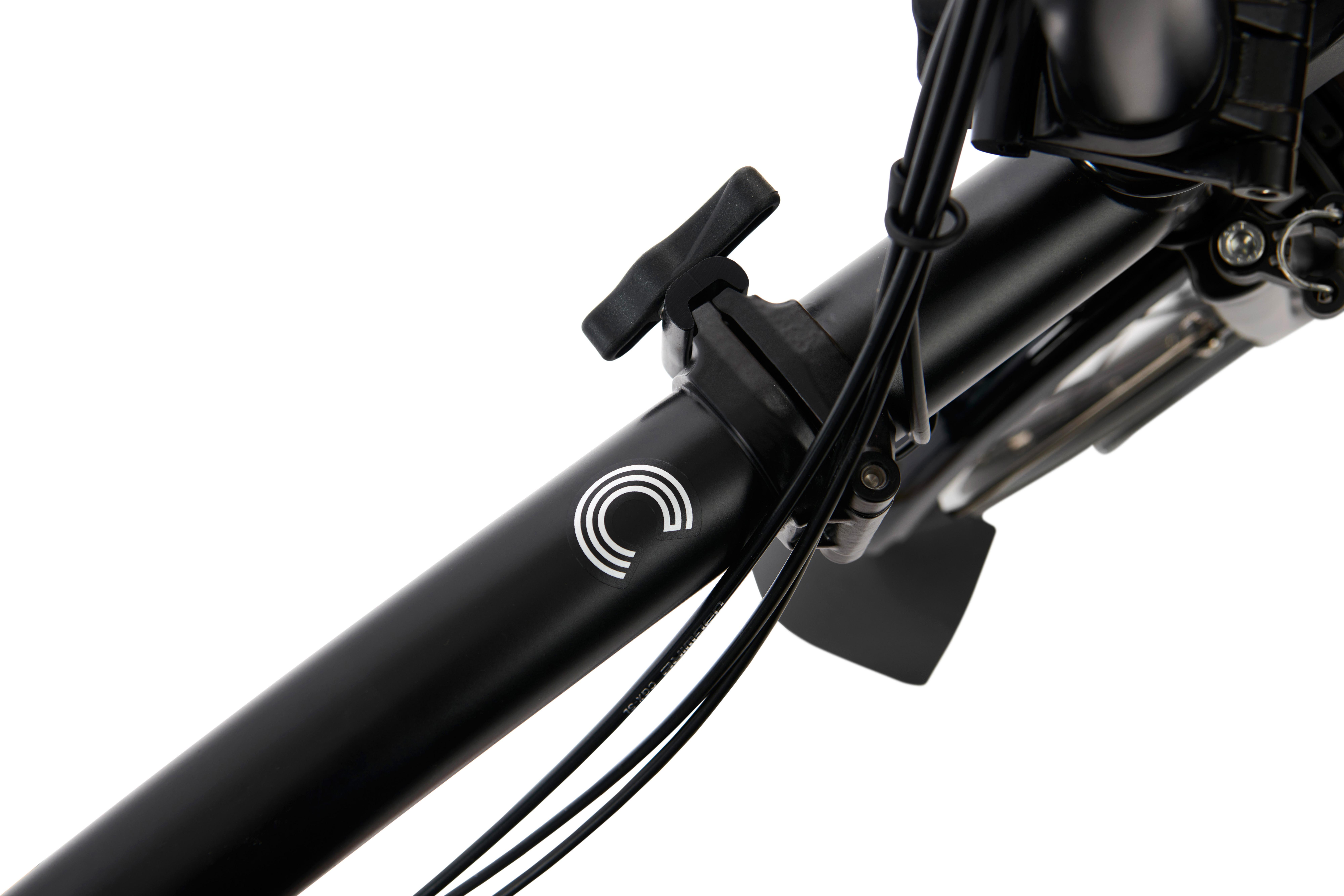 Ex-Display Brompton C Line Explore High Handlebar Folding Bike, Matt Black - 16" Wheel