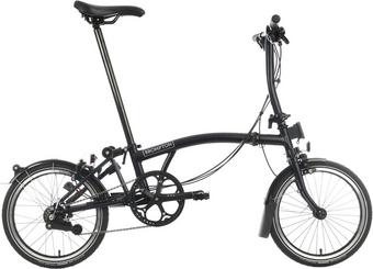 Ex-Display Brompton C Line Explore Low Handlebar Folding Bike, Matt Black - 16" Wheel