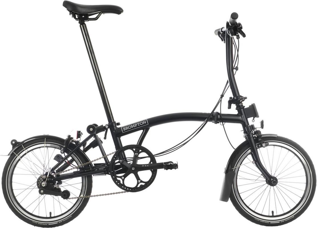 Halfords Ex-Display Brompton C Line Explore Low Handlebar Folding Bike, Matt Black - 16 Inch Wheel - Grade A | Extra 8% off for BC Members