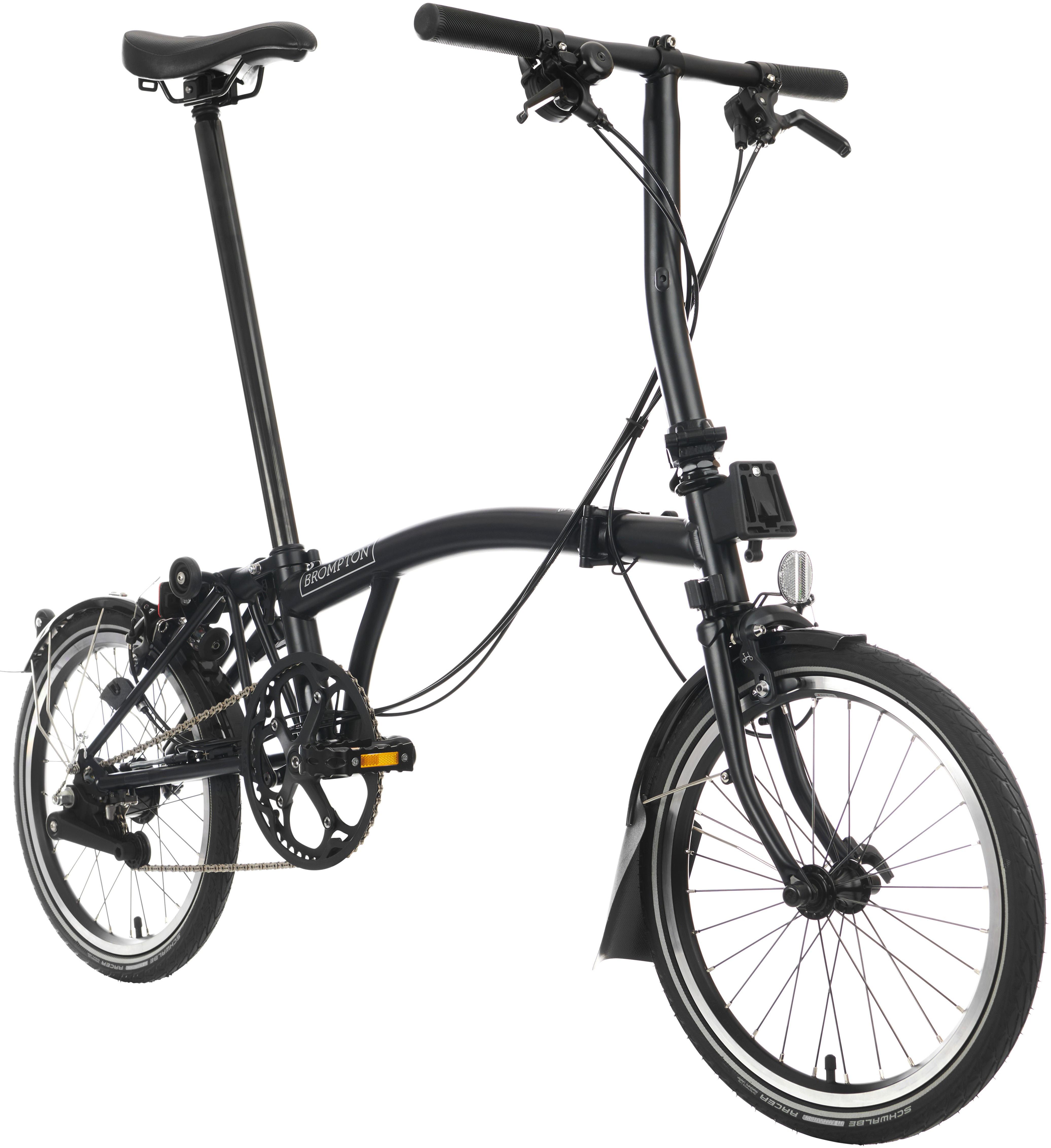 Ex-Display Brompton C Line Explore Low Handlebar Folding Bike, Matt Black - 16" Wheel