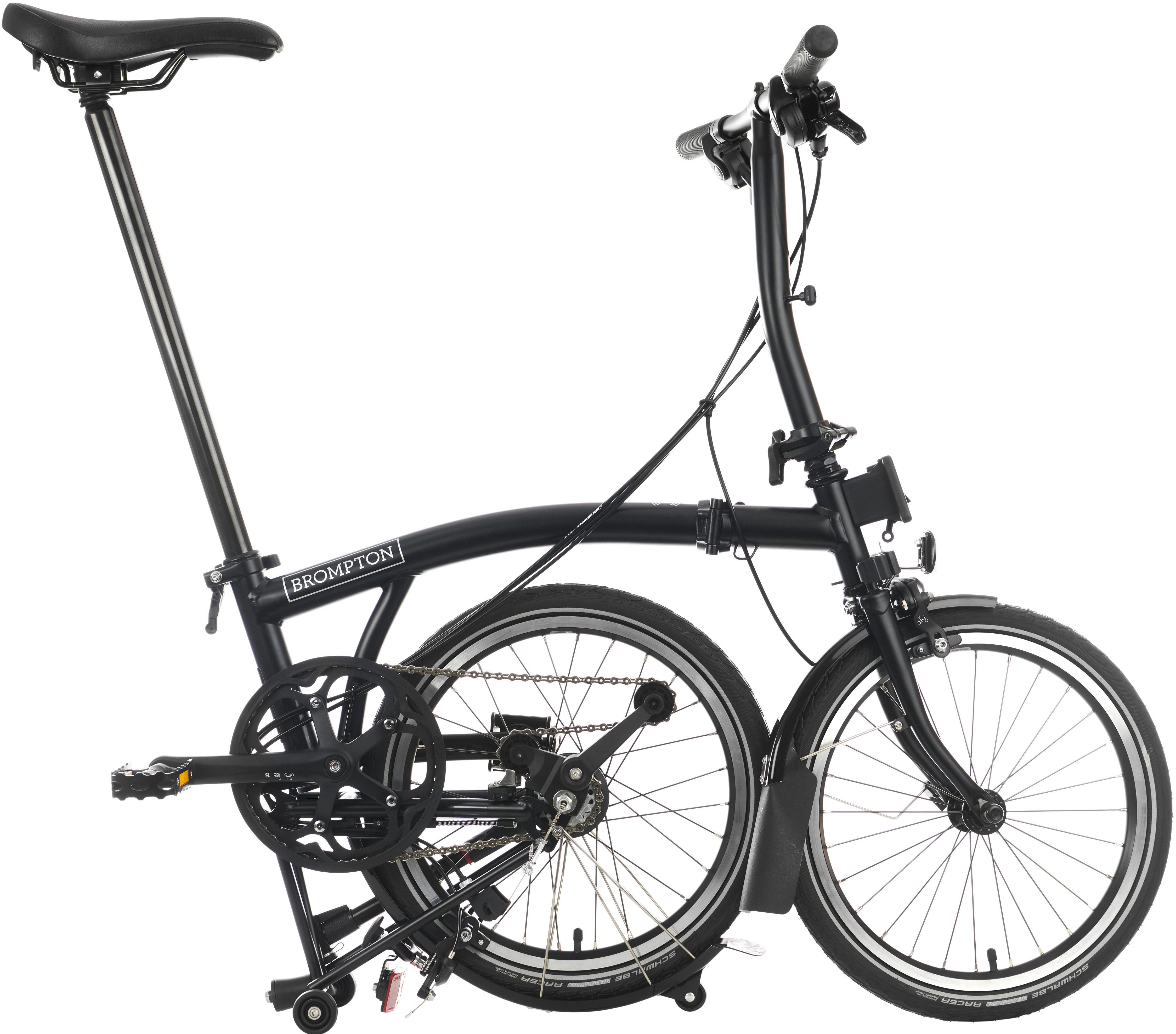 Ex-Display Brompton C Line Explore Low Handlebar Folding Bike, Matt Black - 16" Wheel