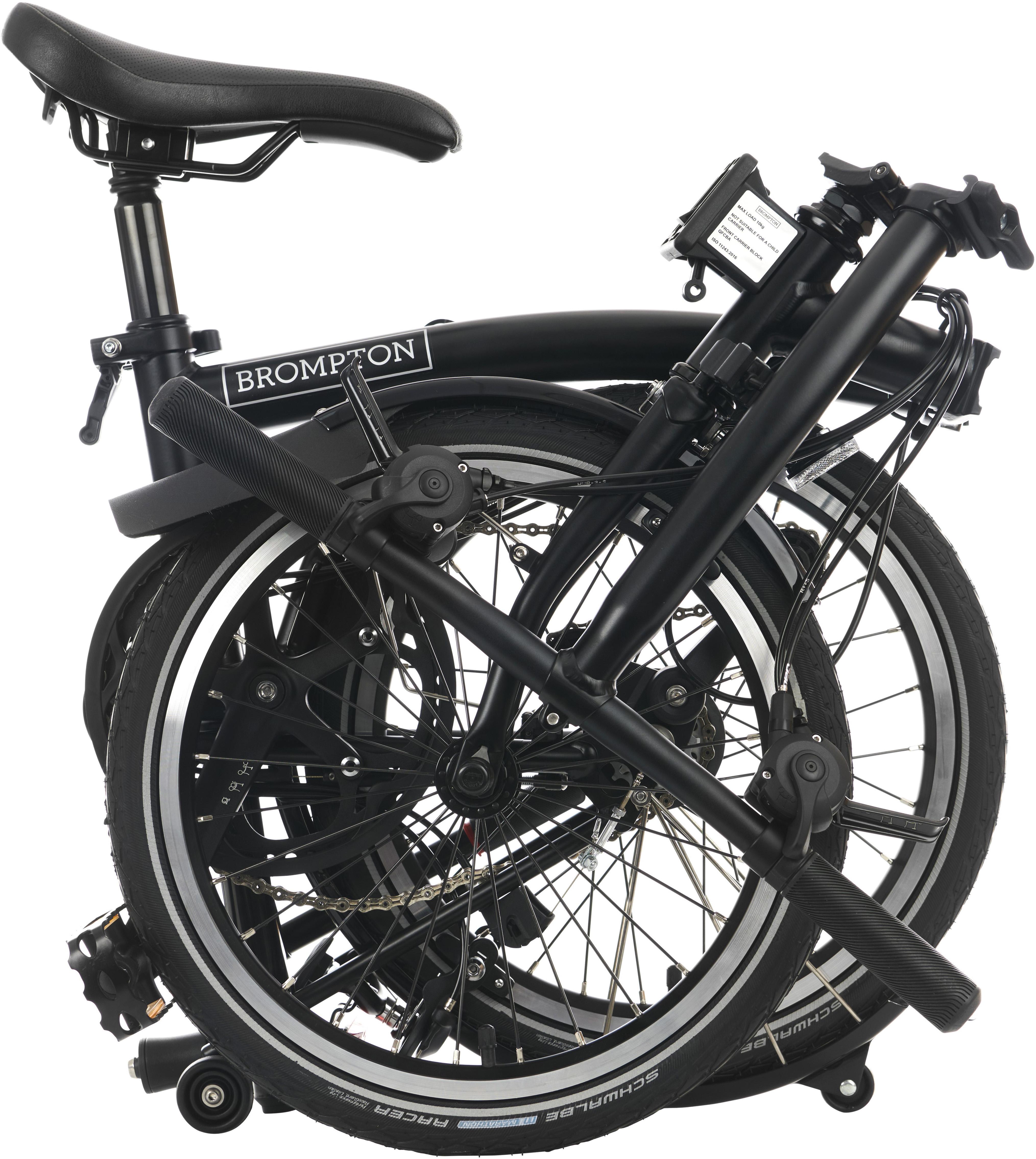 Ex-Display Brompton C Line Explore Low Handlebar Folding Bike, Matt Black - 16" Wheel