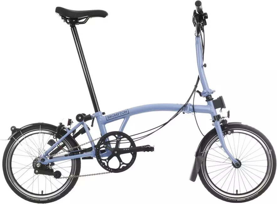 Brompton C Line Explore Mid Handlebar Folding Bike Cloud Blue