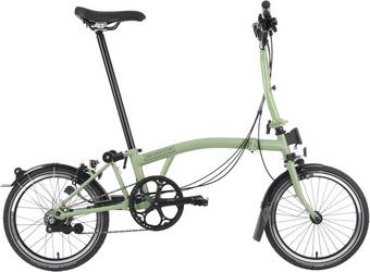 Ex-Display Brompton C Line Explore Mid Handlebar Folding Bike, Matcha Green - 16" Wheel